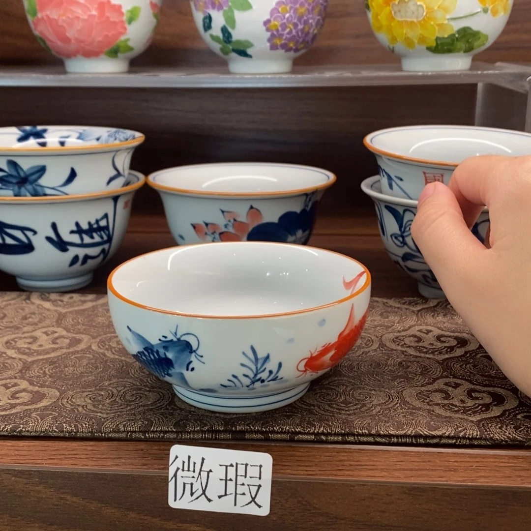 釉下彩老陶泥手工绘制