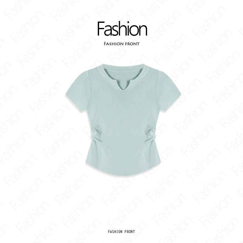 纯色短袖纯欲收腰夏季毛针织衫简约修身显瘦女装百搭2