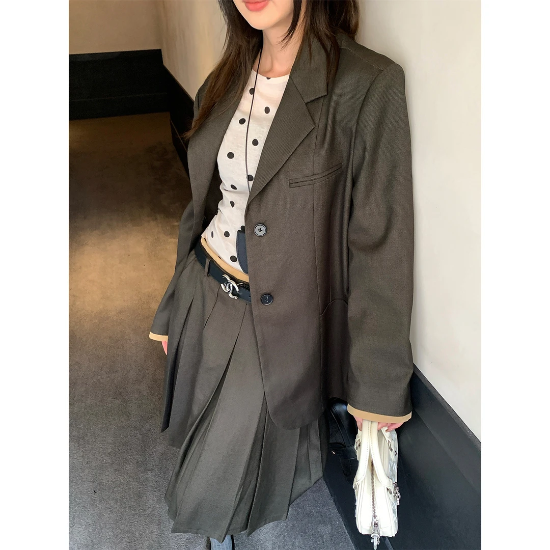 【Littledry不油】早秋小众设计感百搭休闲波点长袖T恤打底衫