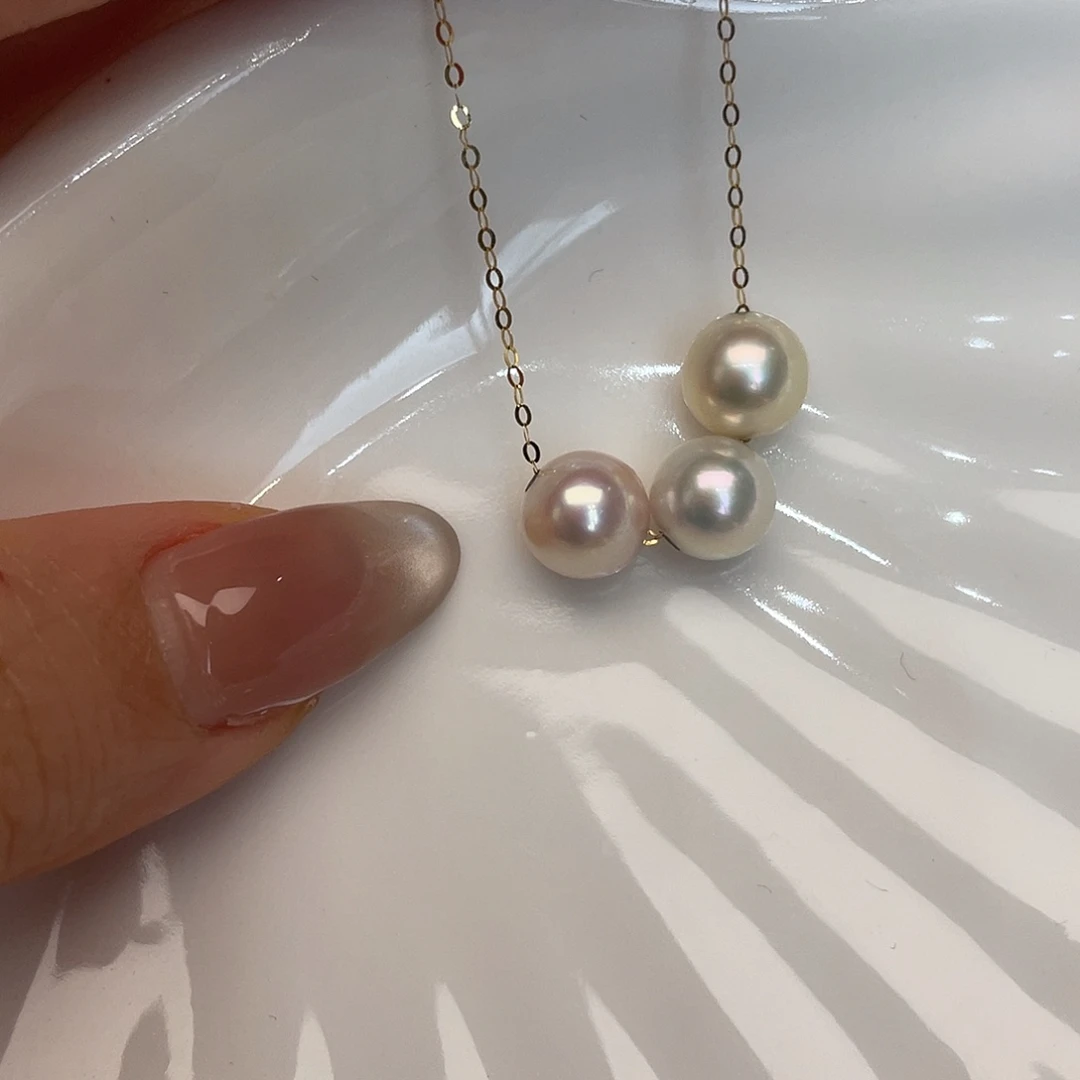 项链18K金镶嵌海水珍珠