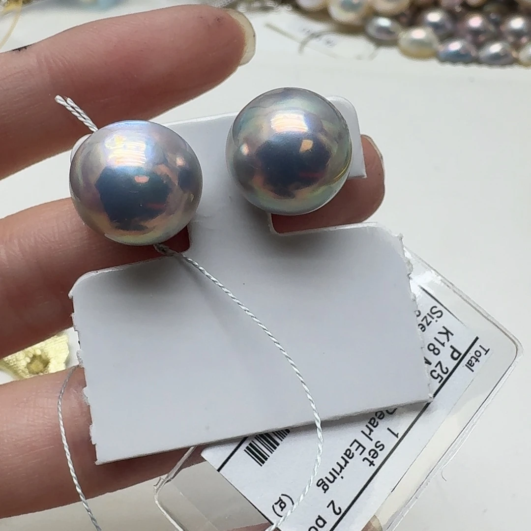 拼合珍珠（马贝珠）未镶嵌耳饰