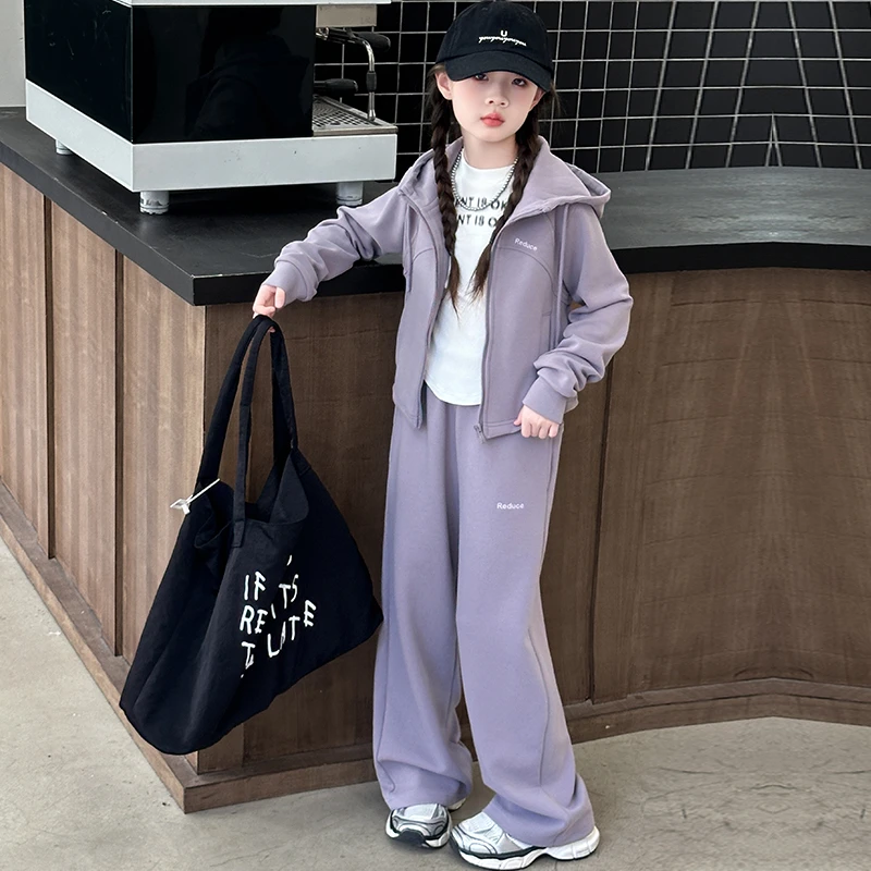 女童套装春装2025新款洋气儿童运动服开春穿搭时髦女大童外套春秋