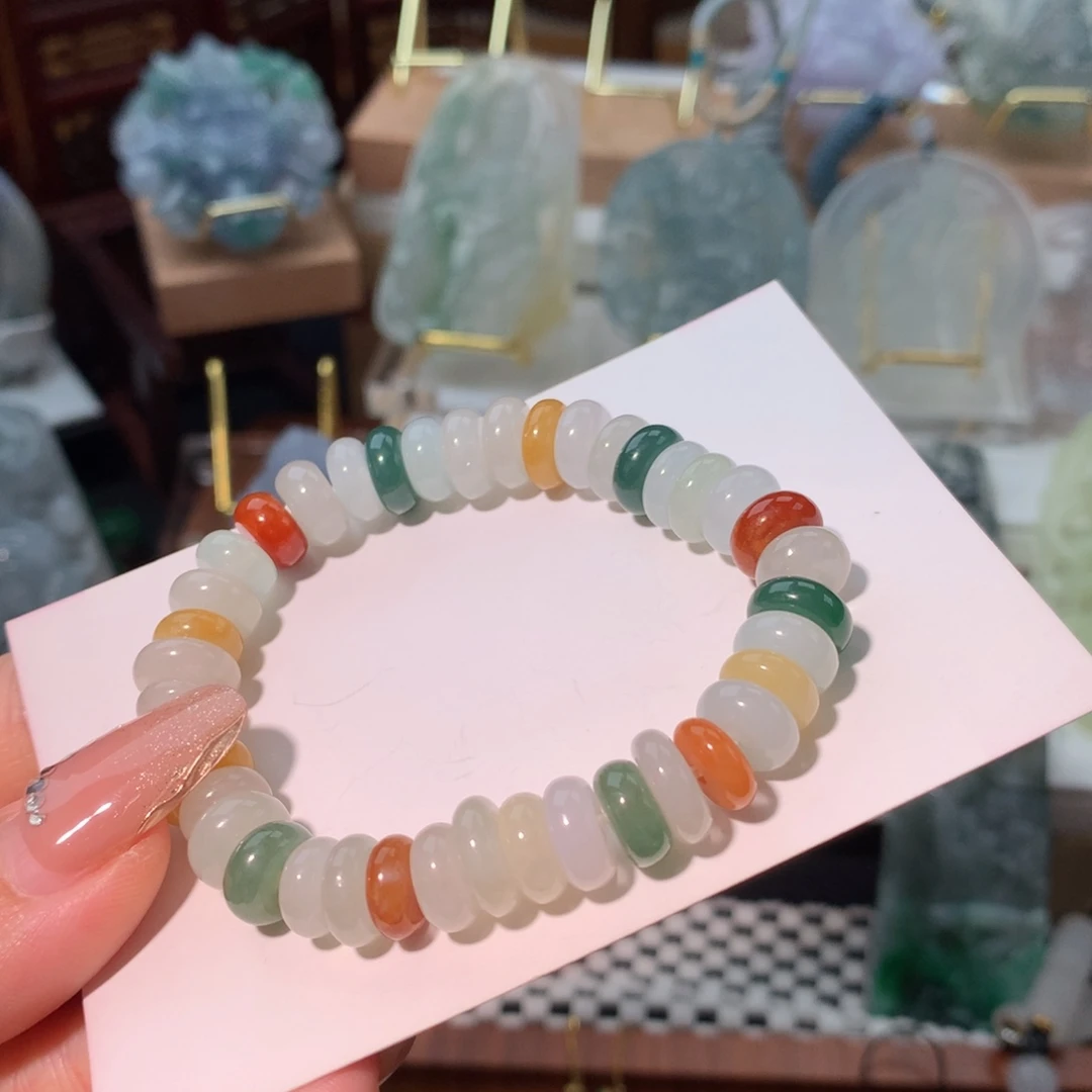 翡翠未镶嵌颈饰天然a货翡翠手串