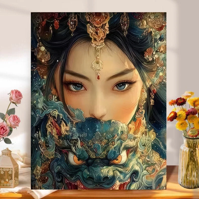 【彩丽绮十字绣】新款01764扎基拉姆十字绣头像美女手工自己绣满绣