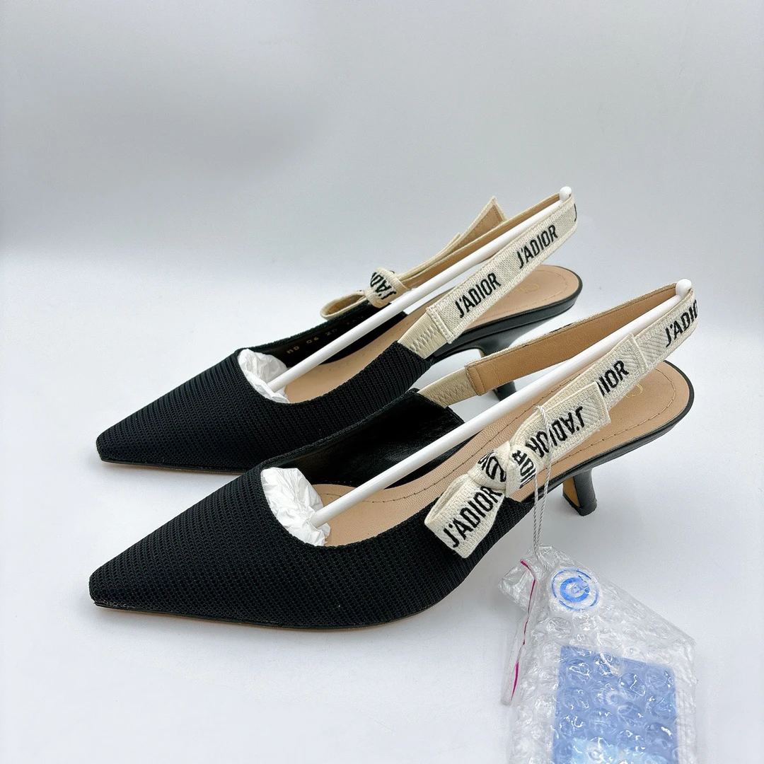 95新 DIOR/迪奥 36.5码/经典黑色猫跟高跟鞋/BM00780