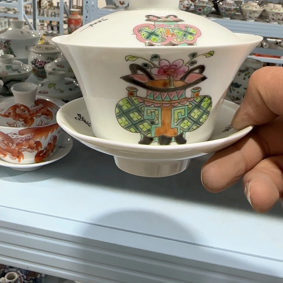 瓷片摆件手绘瓷器全部处理