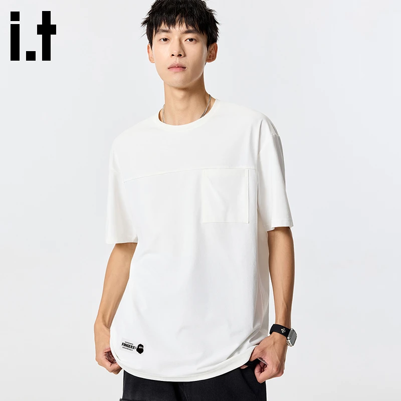 it FINGERCROXX男士短袖t恤2025新款夏季潮牌宽松速干圆领体恤衫