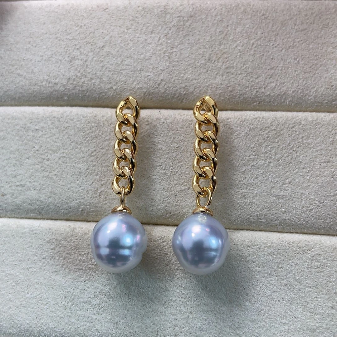 耳饰海水珍珠银S925镶嵌