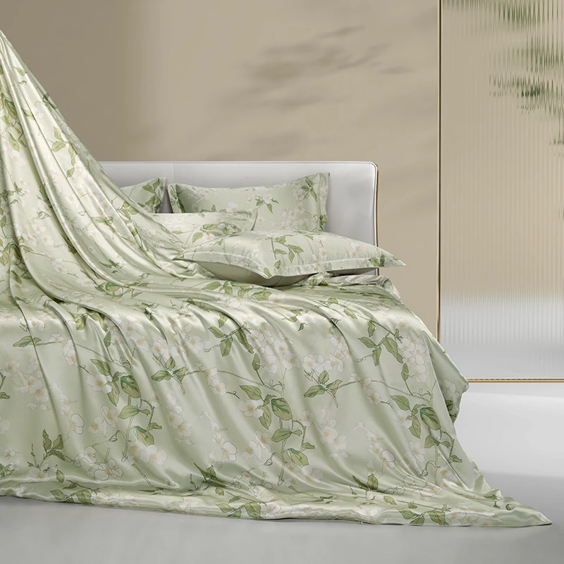 枕水人家重磅22真丝被套丝绸家纺床品定做双面100%桑蚕丝被罩单件