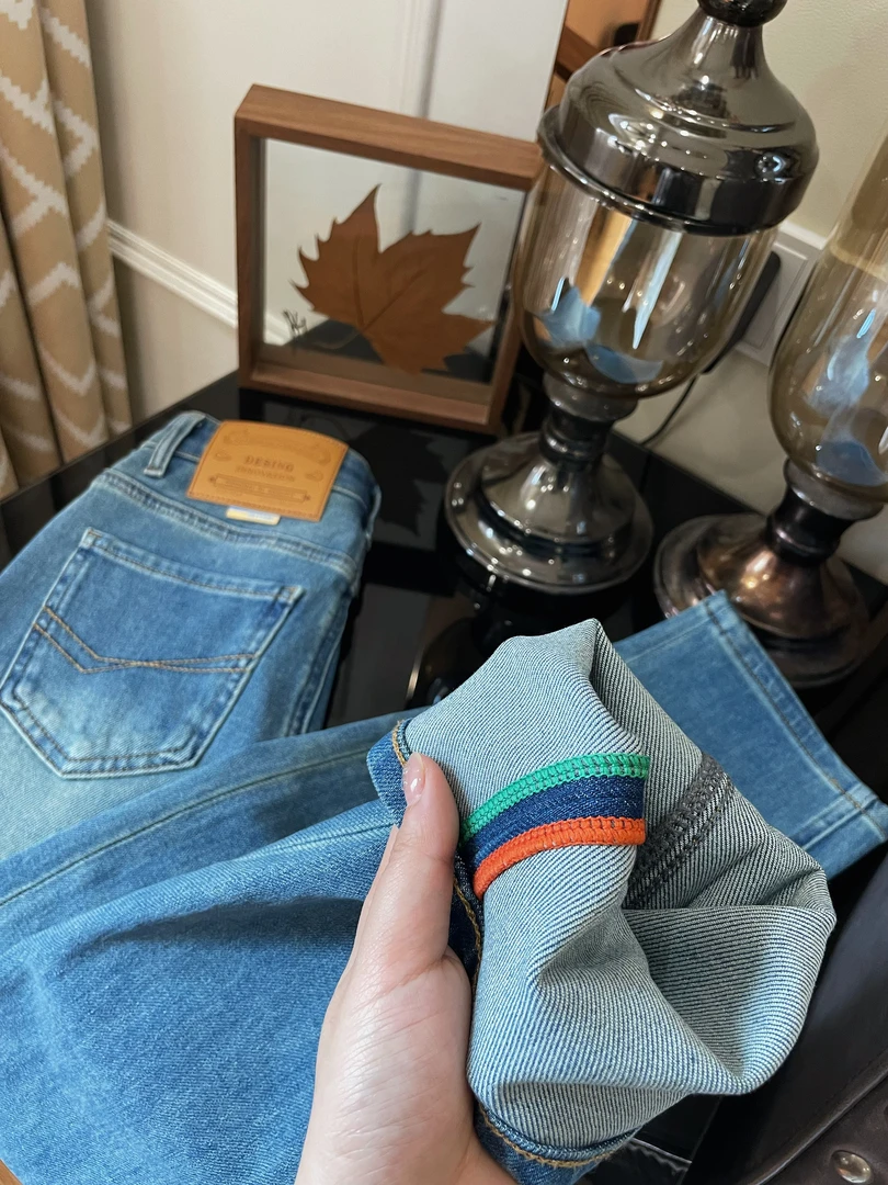 奶蓝色牛仔裤女显瘦高腰弹力胖MM烟管裤百搭微胖2025春直筒裤