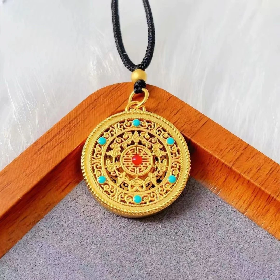 合金吊坠 【福利价】珐琅五福圆满项链吊坠配件时尚轻奢小众高级感