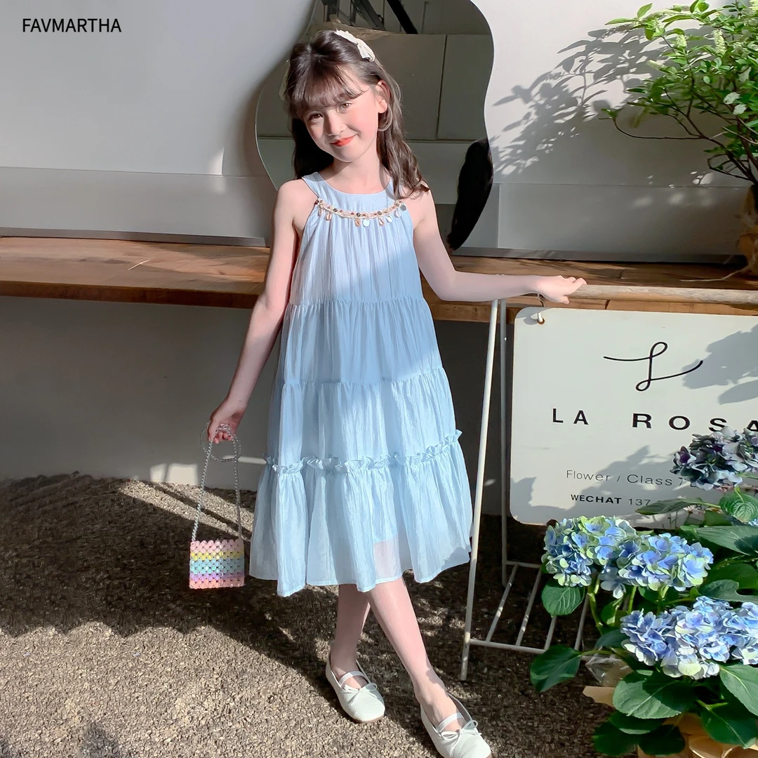 女童夏连衣裙2025新款洋气童装女孩绝美仙气飘飘公主裙儿童裙子薄