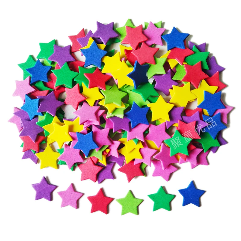 2.5厘米五角星表扬学生小红花奖励贴纸背胶评比栏装饰EVA海绵贴纸