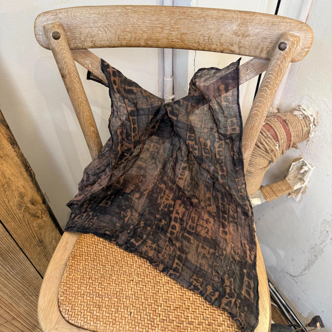 【半奏】春季新款休闲百搭高品质数码印花苎麻方巾（一条装）