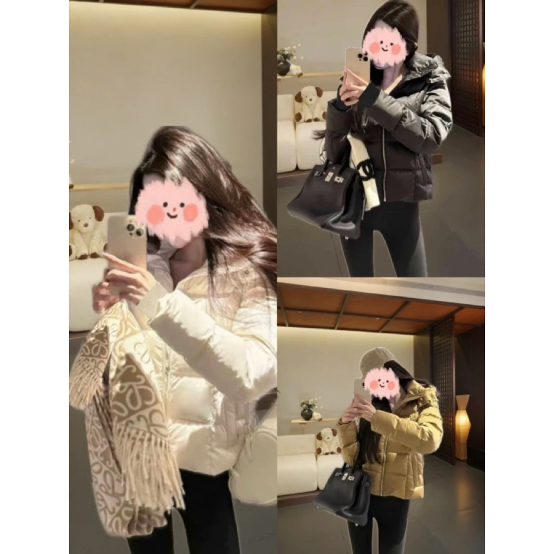 “流光琥珀”连帽可拆卸90白鹅绒三防奢感羽绒服00146