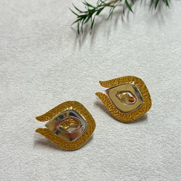 铜合金耳饰 【六六中古】孤品复古耳夹te7796