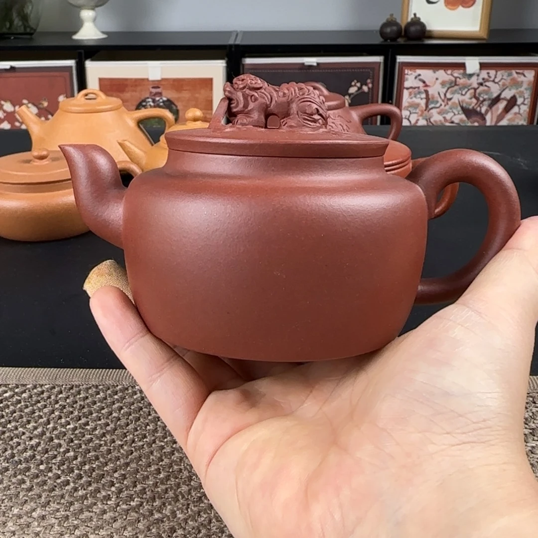 咸***水茶壶紫砂微瑕狮子