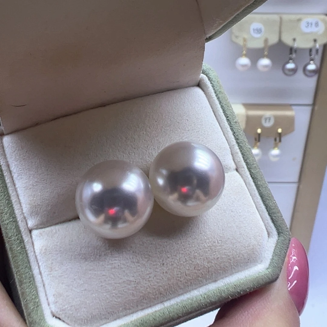 银S925镶嵌淡水珍珠耳饰