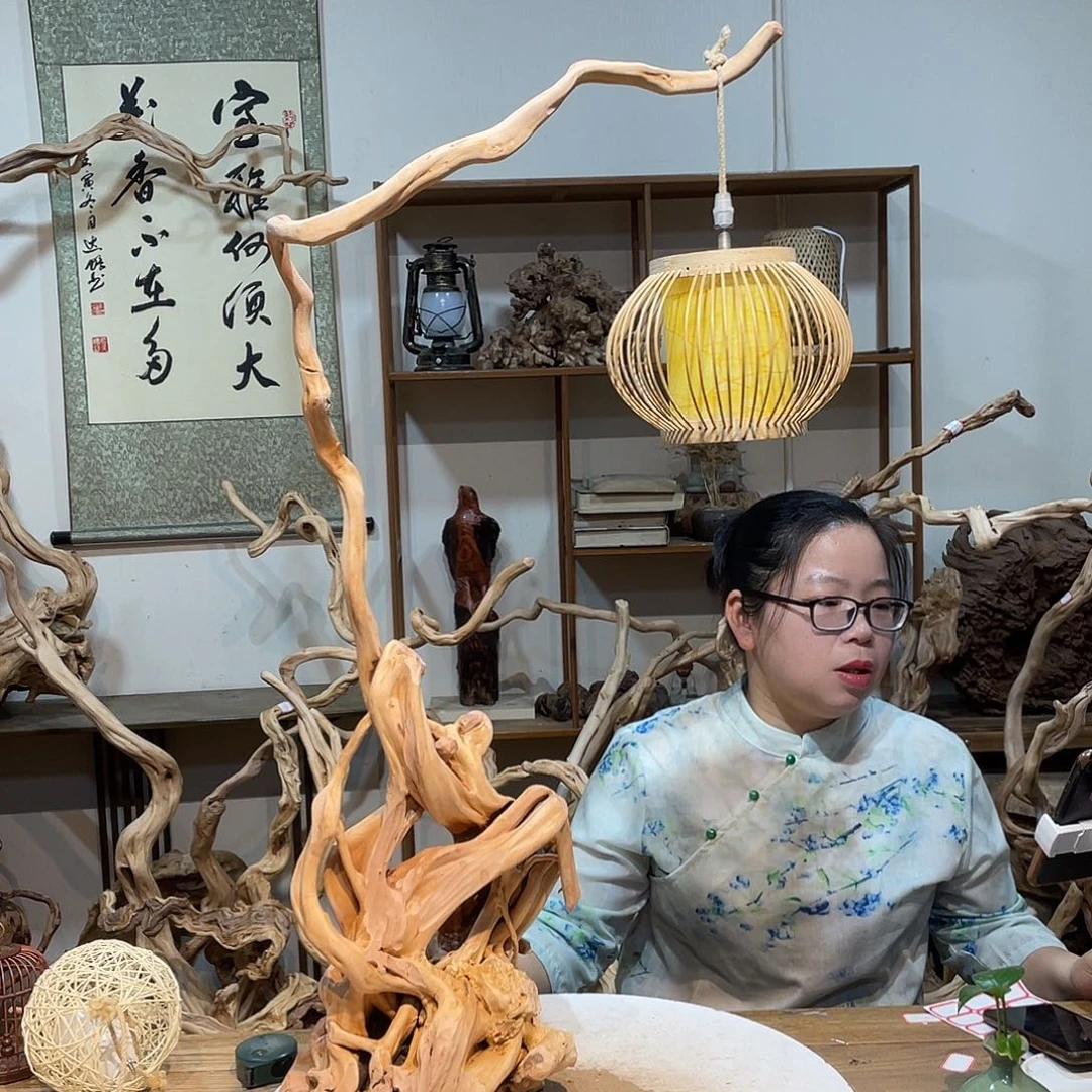 香杉木杜鹃根根艺摆件