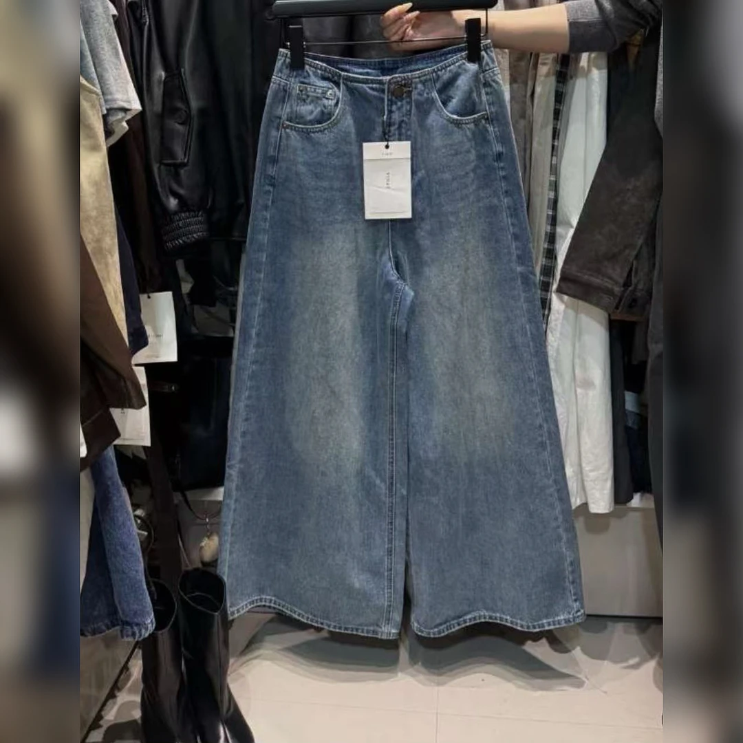 S109 （s裤长103 s腰围66）韩系简约显瘦宽松牛仔阔腿裤