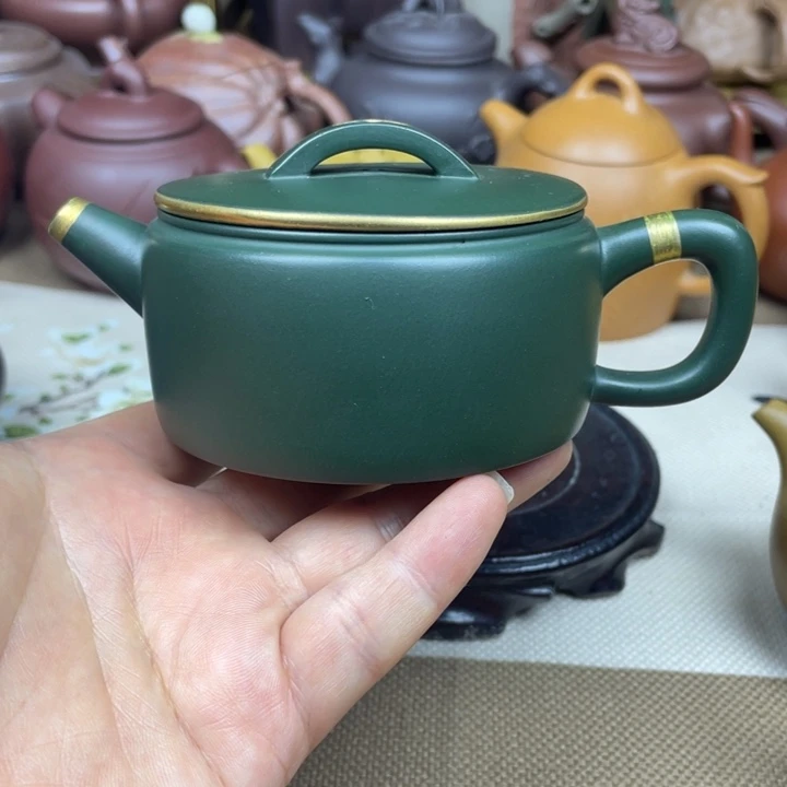 紫砂茶壶紫砂壶绿泥汉瓦180cc左右微微瑕