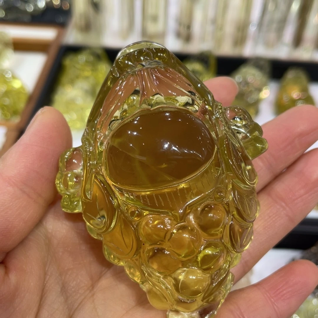 黄晶摆件未镶嵌金蟾