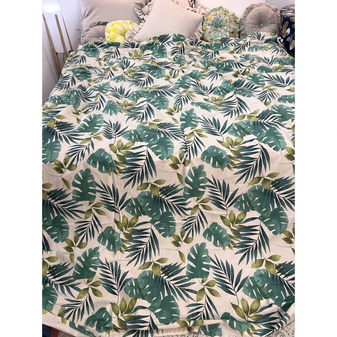 【仙人掌】亚麻汉麻印花加大加厚大床单