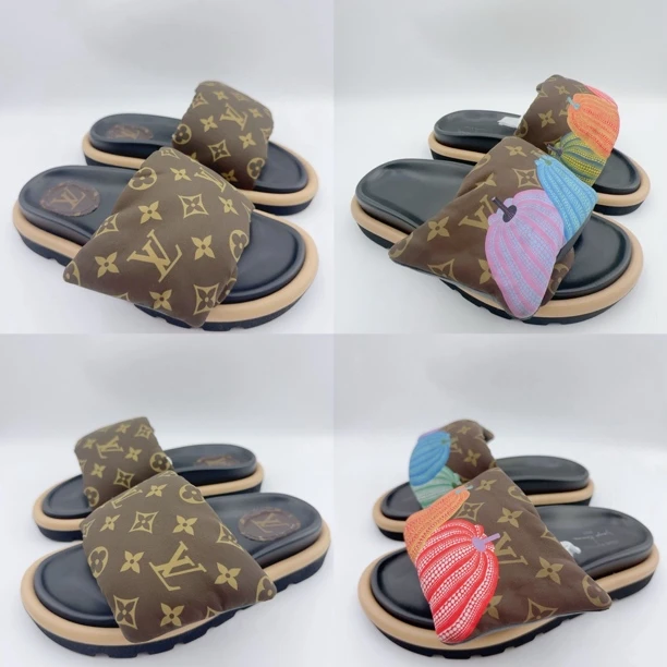 未使用 LouisVuitton/路易威登 36-37码/满印棕老花印花面包拖