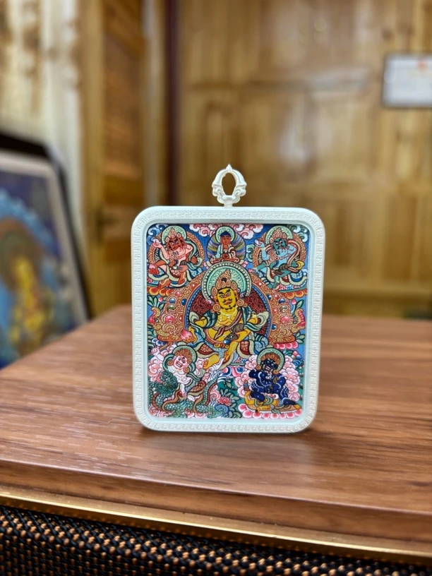 热贡纯手绘唐卡【五路财神】