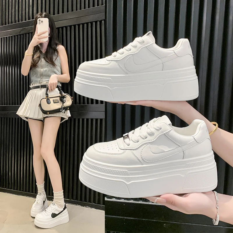 厚底增高休闲板鞋低帮厚底增高鞋学生夏季欧若智性网红百搭风