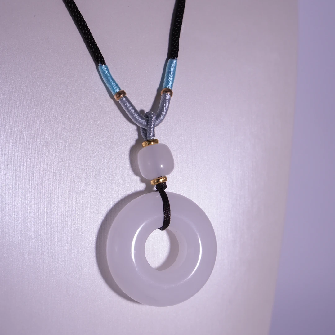 【福利品】金丝玉平安扣项链吊坠 多样性发其一F0006