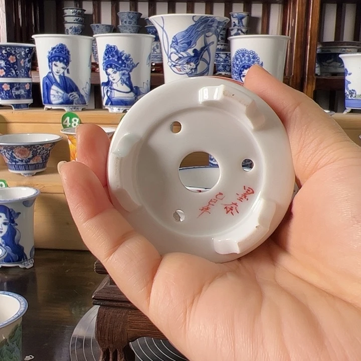 平***水墨奈手绘手工陶瓷花盆