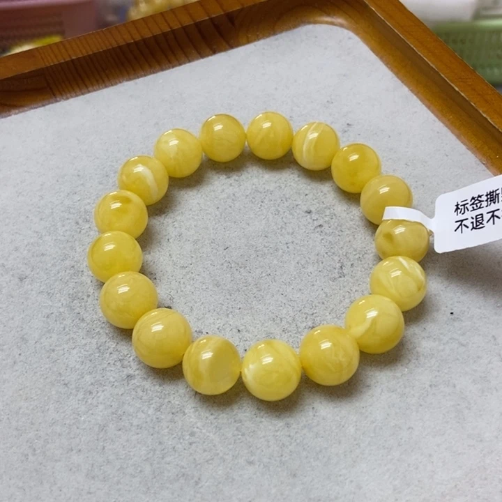 蜜蜡未镶嵌裸石手串