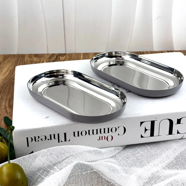 14*7.5不锈钢加厚欧式轻奢调味碟吐骨碟