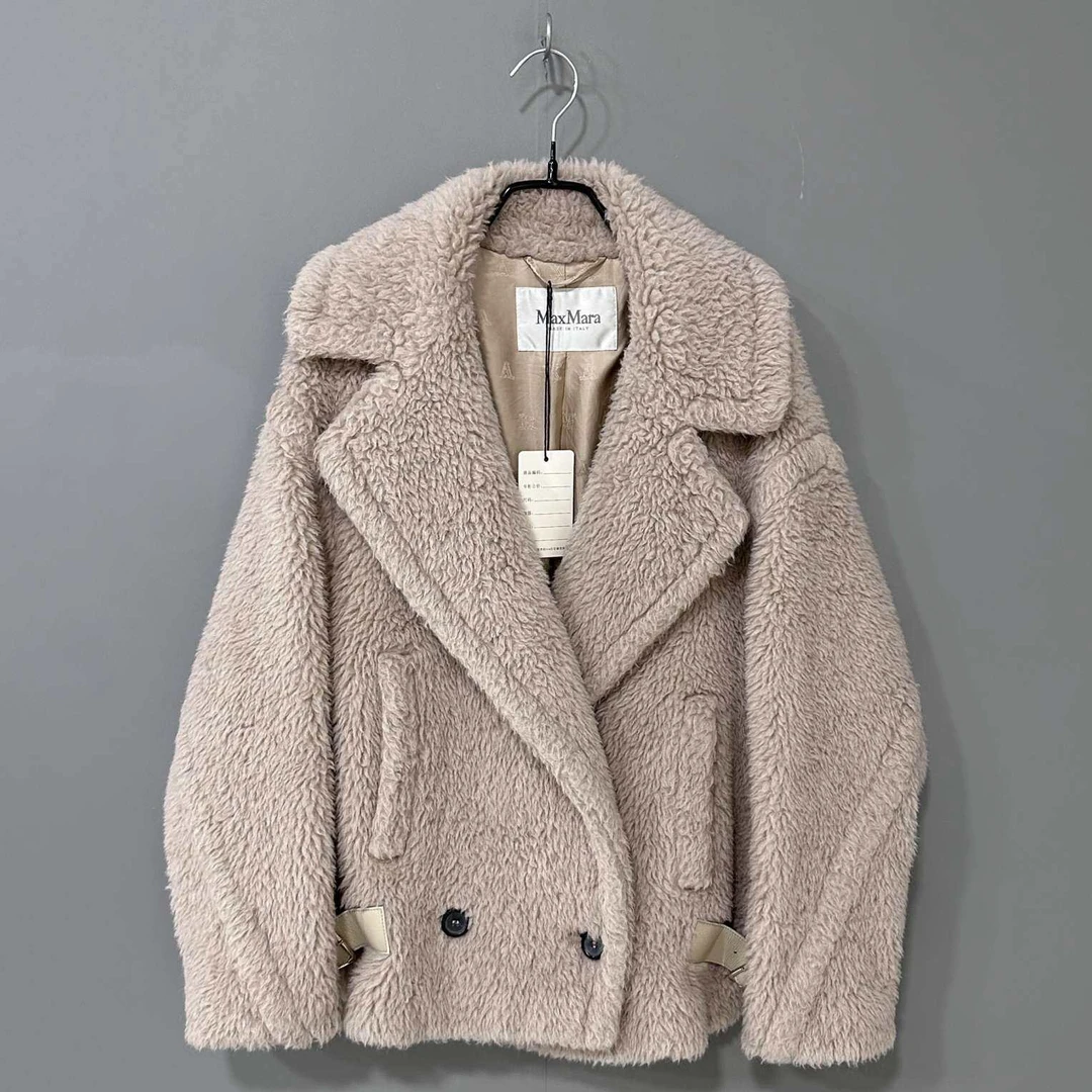 99新 MaxMara 经典沙色短款泰迪大衣/38码/42121