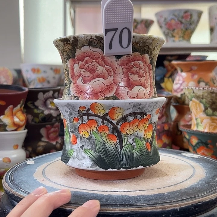 景德镇陶瓷幸运花盆