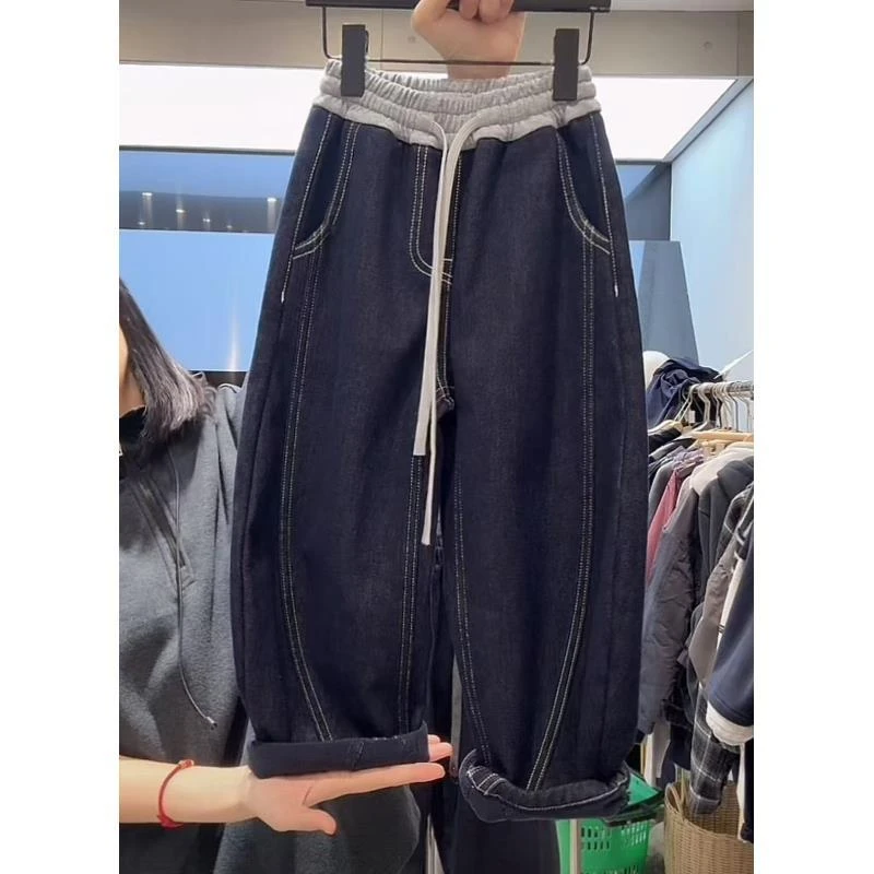 杭州六小六正版BY LIUXIAOLIU秋冬季儿童加绒牛仔裤17619