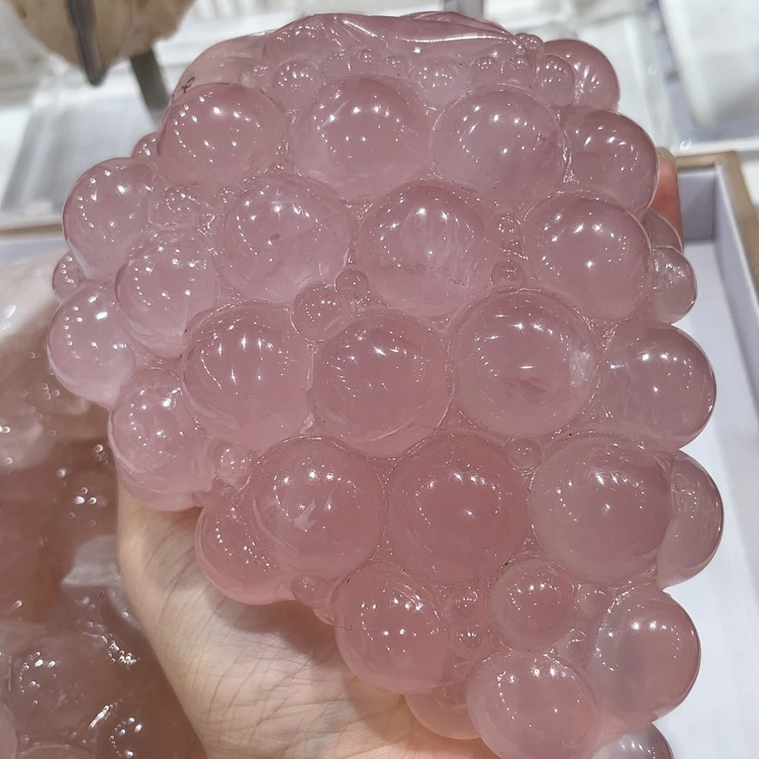 未镶嵌珠宝半成品水晶粉水晶