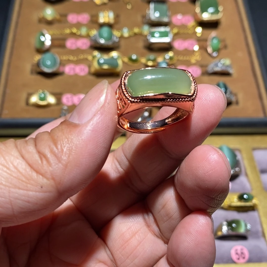 和田玉（碧玉）戒指未镶嵌