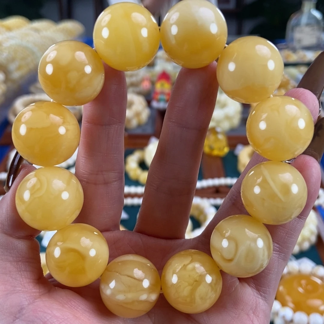 琥珀未镶嵌珠宝奇石20圆珠55.97