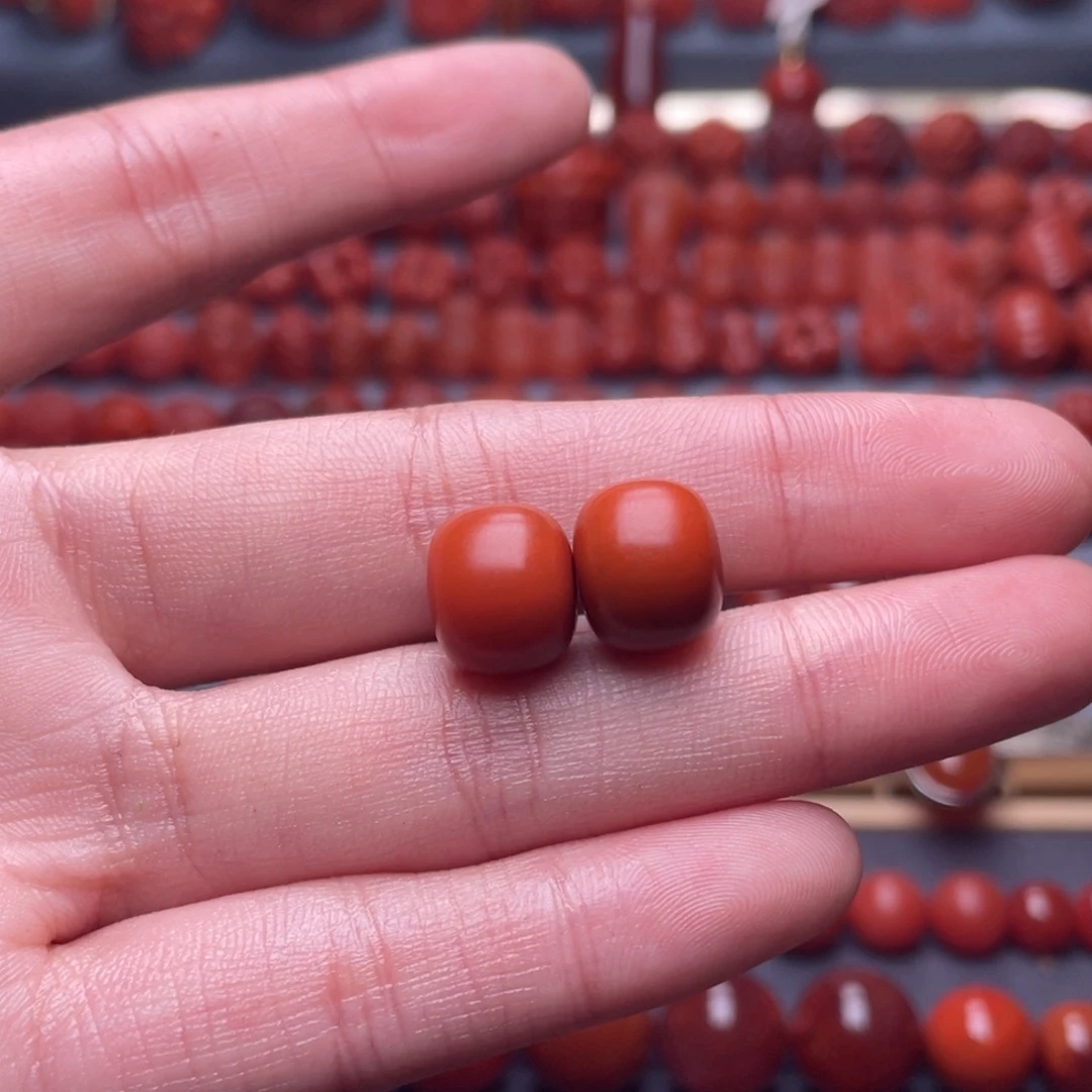 南红玛瑙未镶嵌其他W11➕保山柿子红满肉老型一对