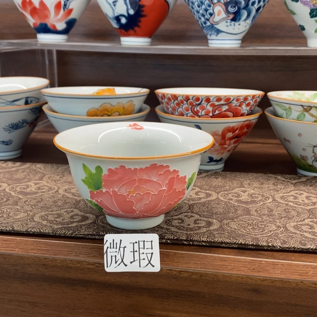 釉下手绘茶具微瑕