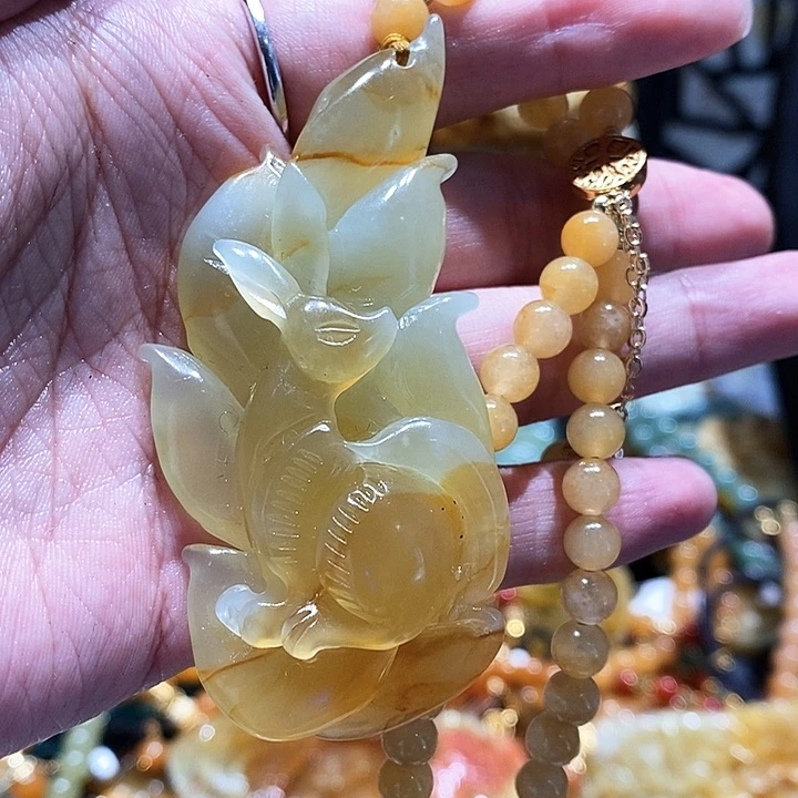 岫玉未镶嵌毛衣链