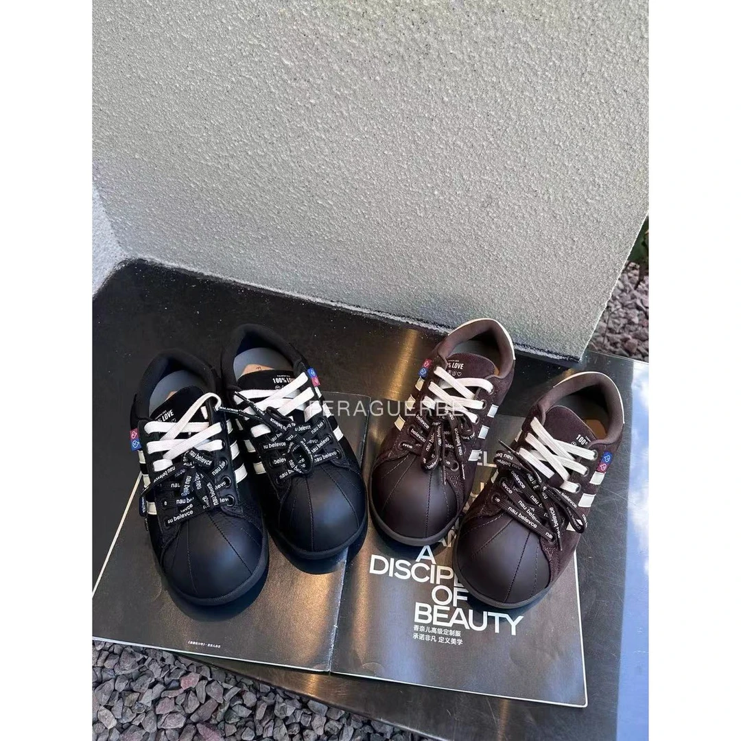 【福利】法拉姿-厚底“真皮”复古百搭圆头系带休闲鞋#908830
