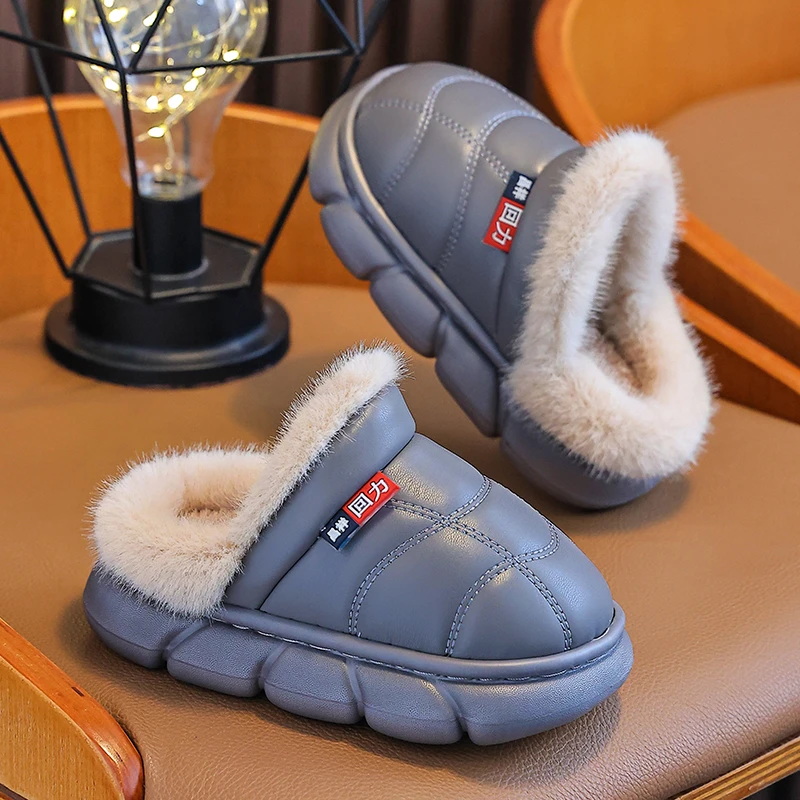 儿童棉拖鞋男童秋冬季新款女童防水室内防滑居家软底宝宝棉鞋亲子