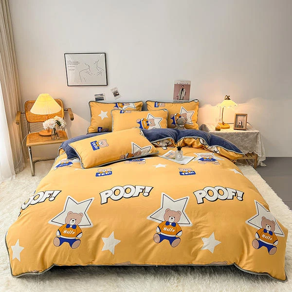 2024新款A版全棉B版牛奶绒印花床品