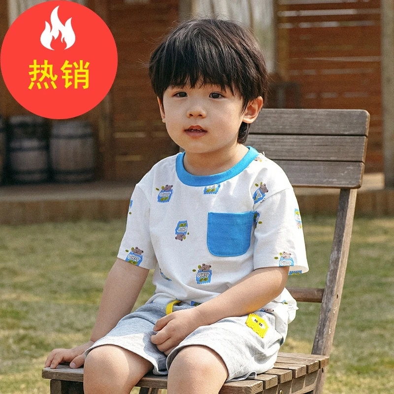 品牌童装男童短袖t恤2024夏季儿童半袖体恤中小童上衣XBT43521