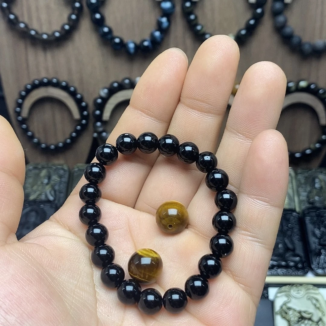 黑曜岩未镶嵌手串过*