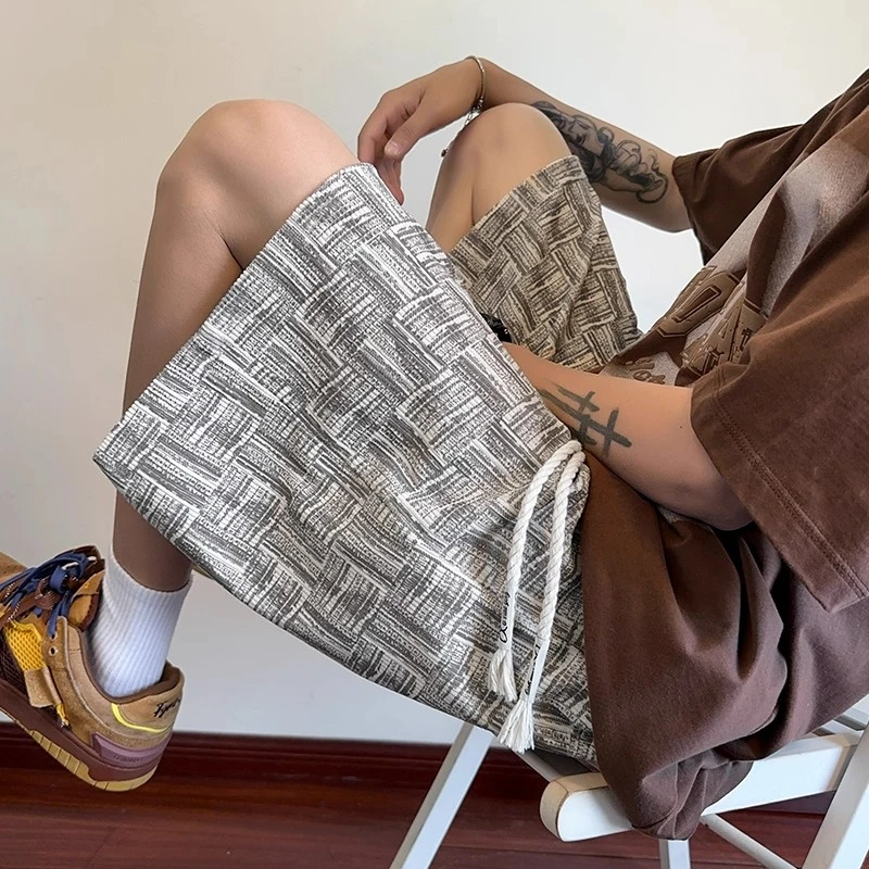 美式扎染小香风短裤男夏季休闲宽松五分裤子美式潮牌篮球运动中裤