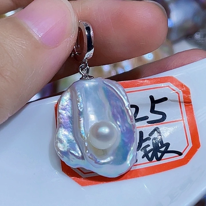 淡水珍珠银S925镶嵌颈饰